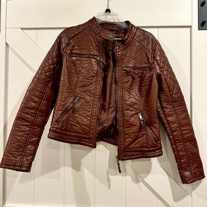 Maroon pleather jacket